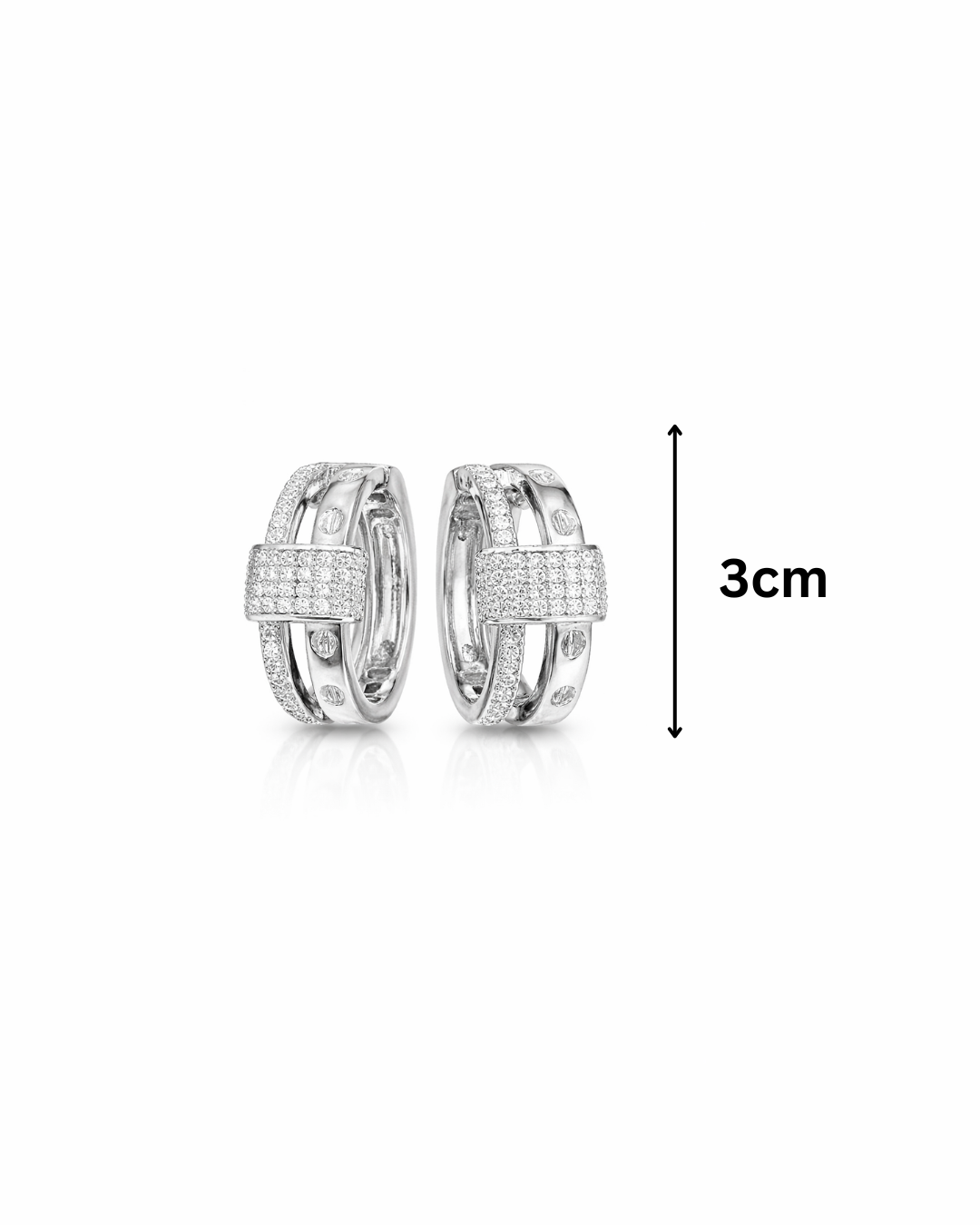 Silver statement hoops