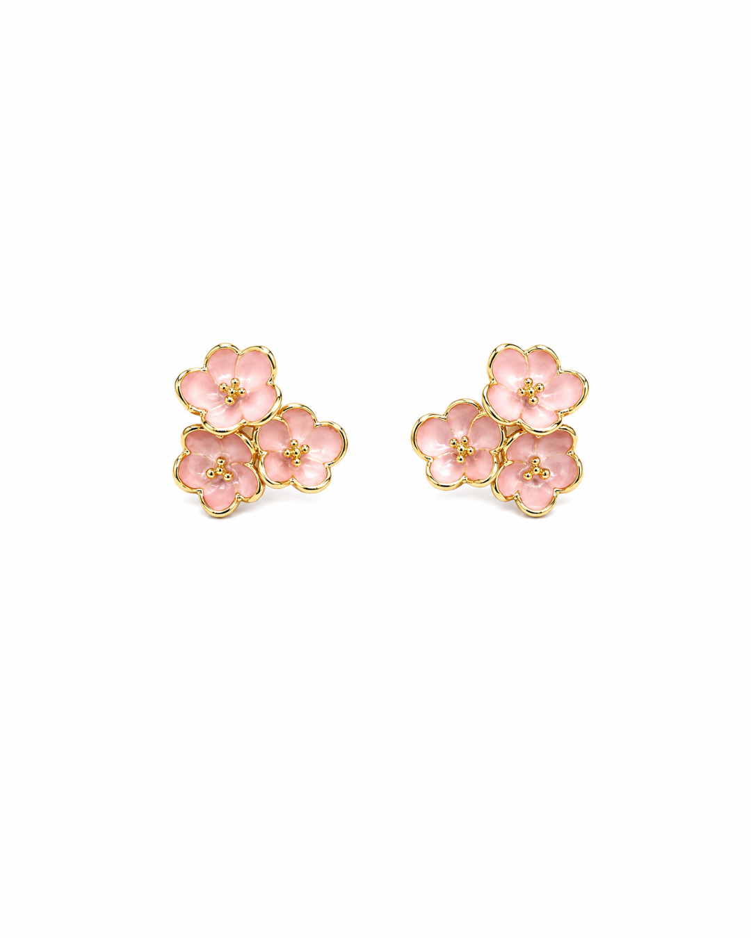 Peach resin flower studs