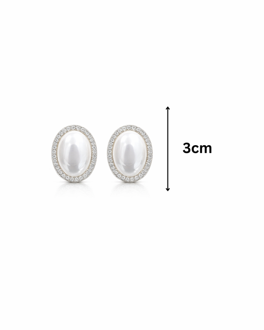 Pearl studs with stones