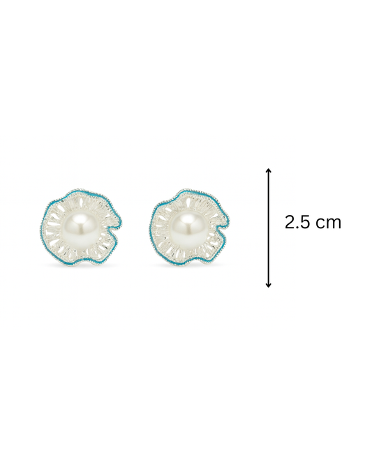 Blue pearl studs