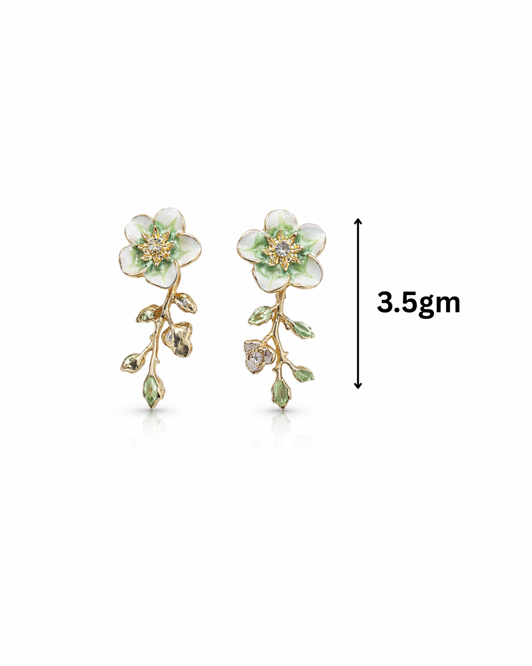 Sage green flower studs