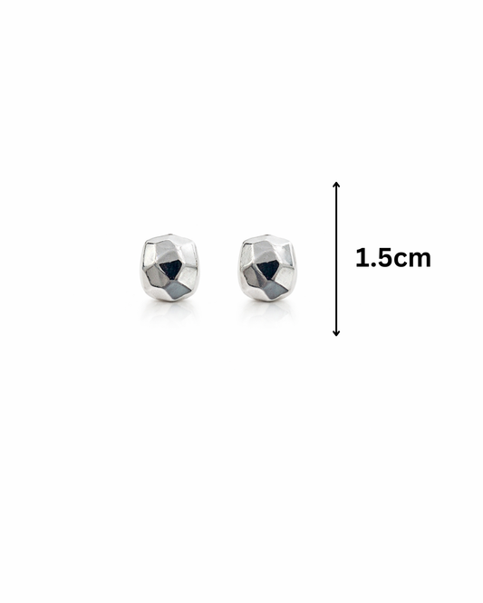 Silver geometric studs