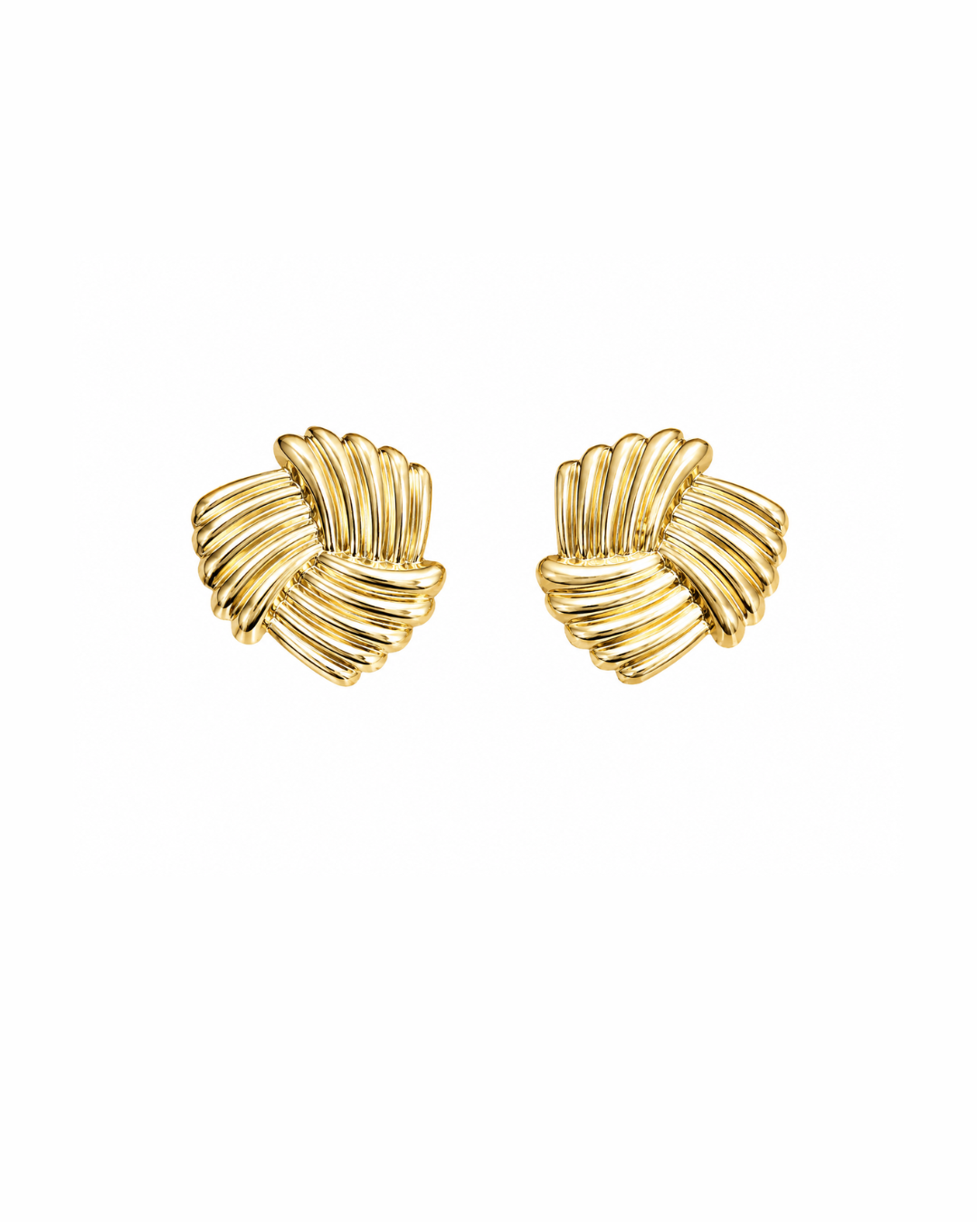 Golden triple fold studs