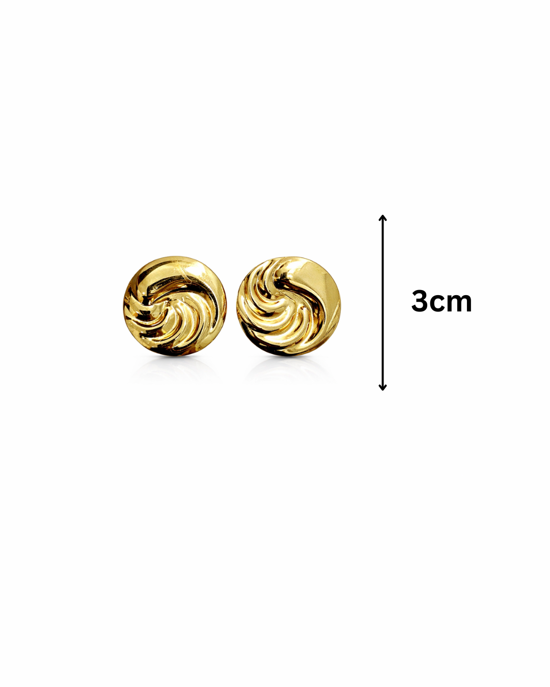 Golden metallic swirl studs