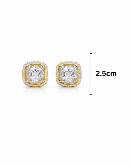 Golden crystal stone studs
