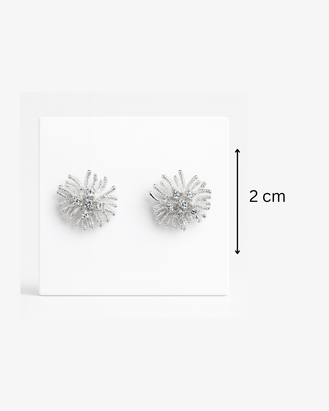 Silver star earrings with pearl