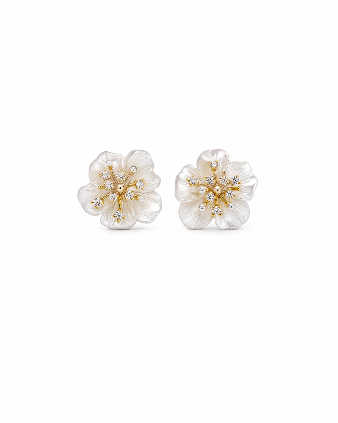 White flower studs