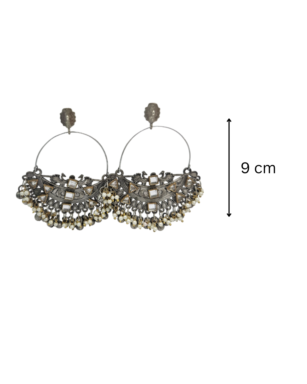 Oxidised chandbali