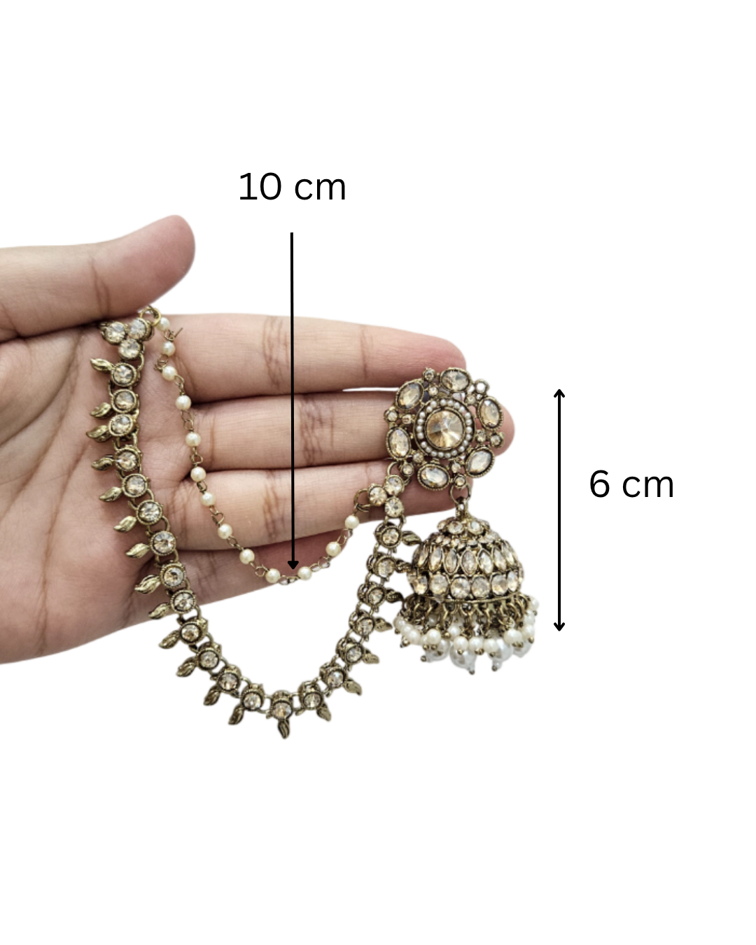 Sahara earrings with two layers - Champagne colour