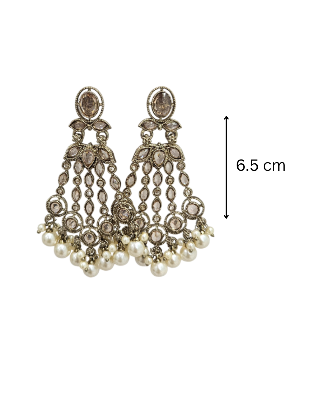 Champagne stone chandbali