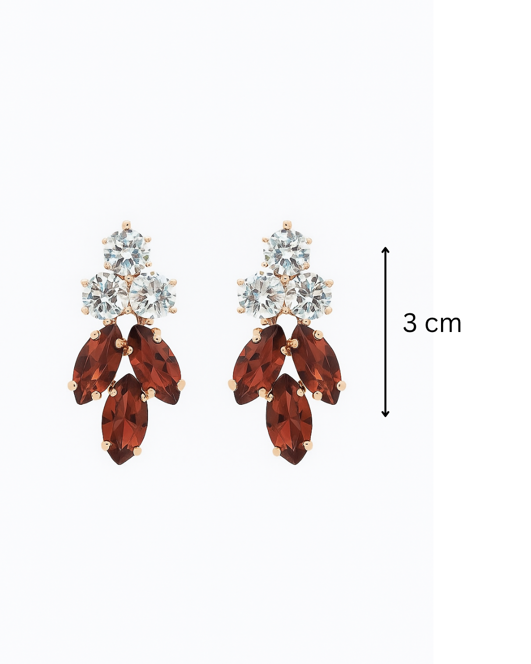 Petal studs in red stone