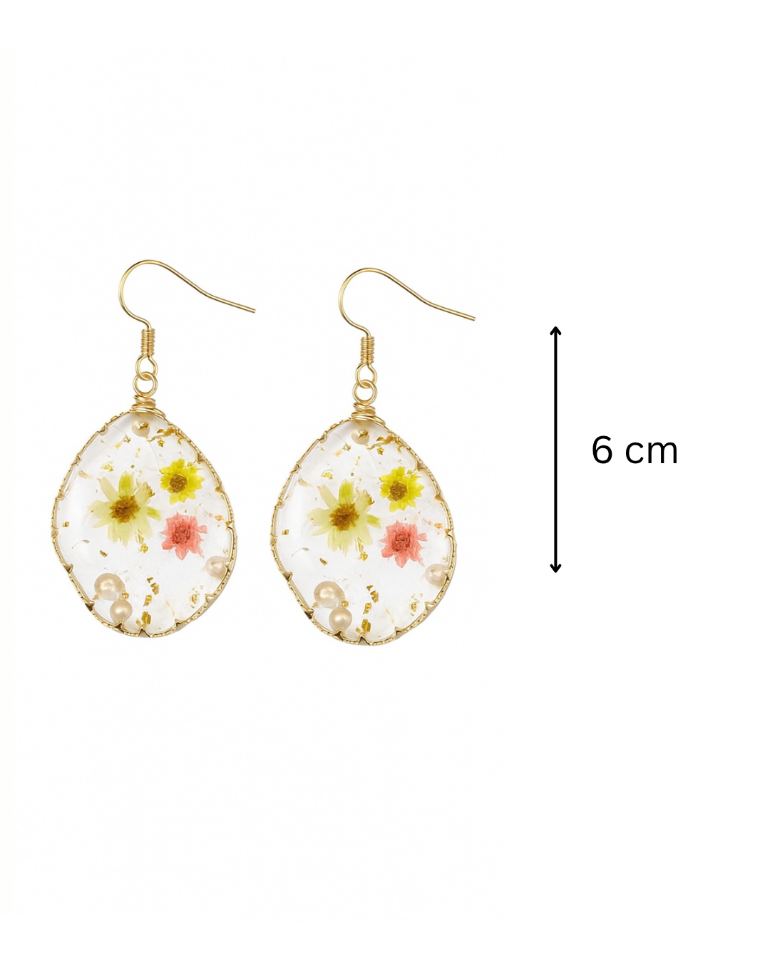 Resin floral earrings