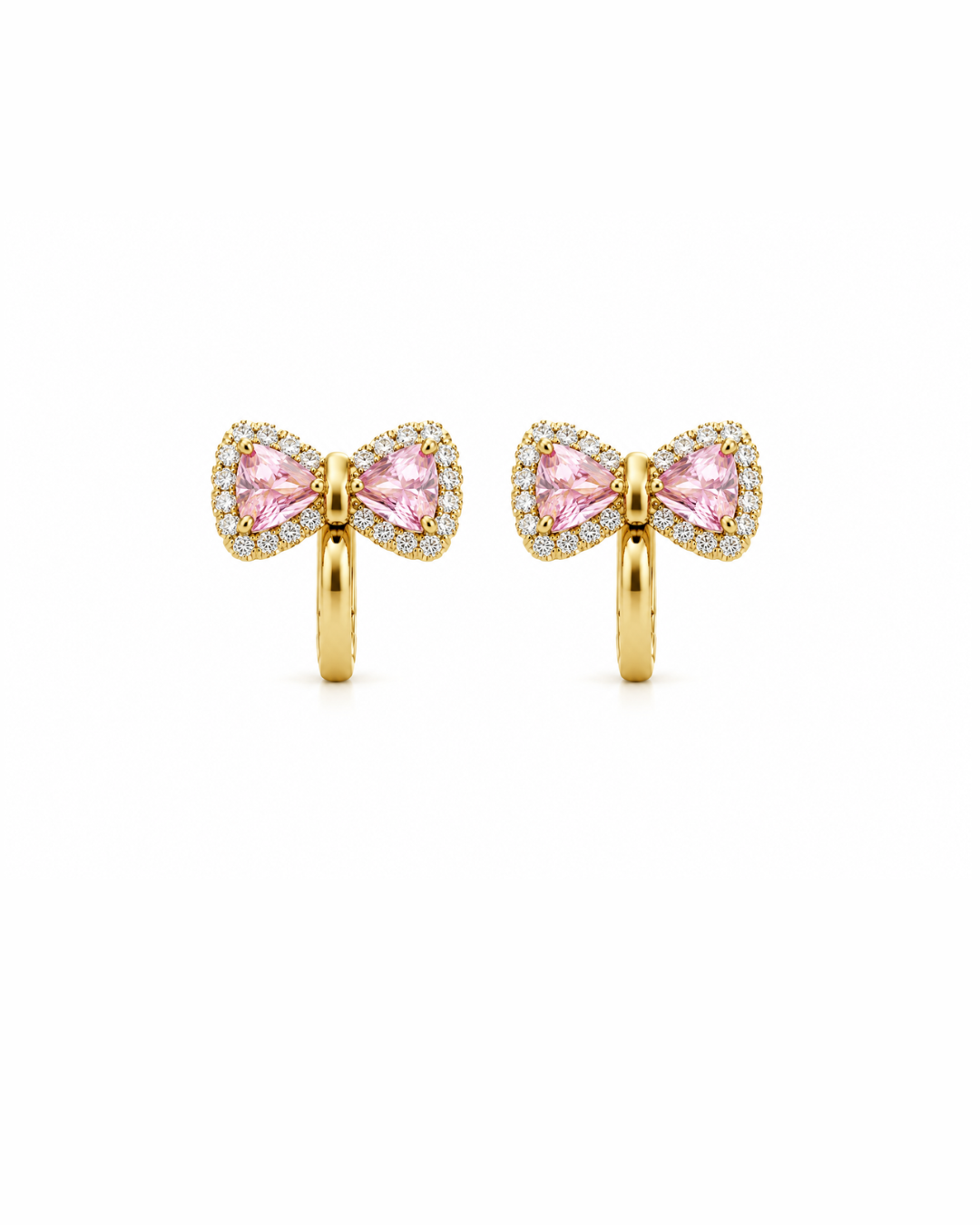 Pink crystal bow hoops