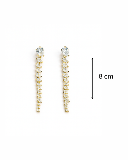 Multi stone gold danglers - Anti tarnish