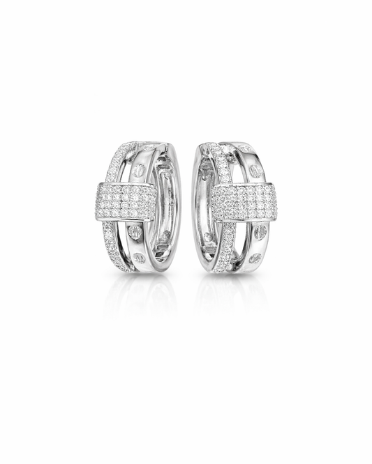 Silver statement hoops