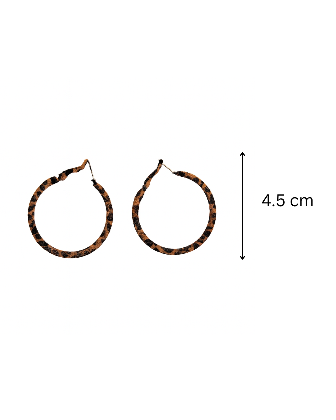 Brown animal print hoops