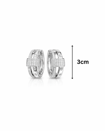 Silver statement hoops
