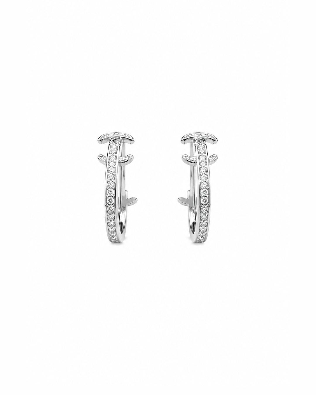 Silver chanel hoops