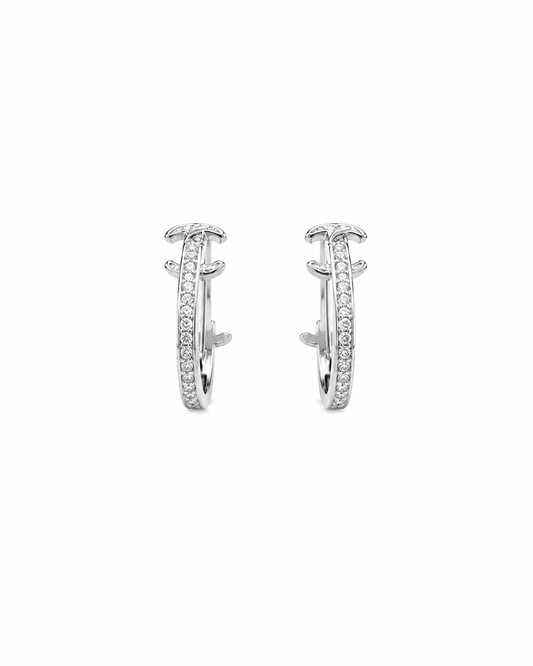 Silver chanel hoops