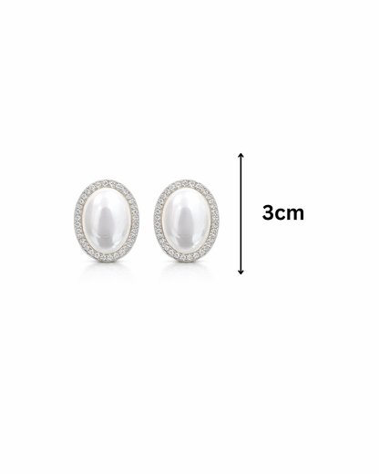 Pearl studs with stones