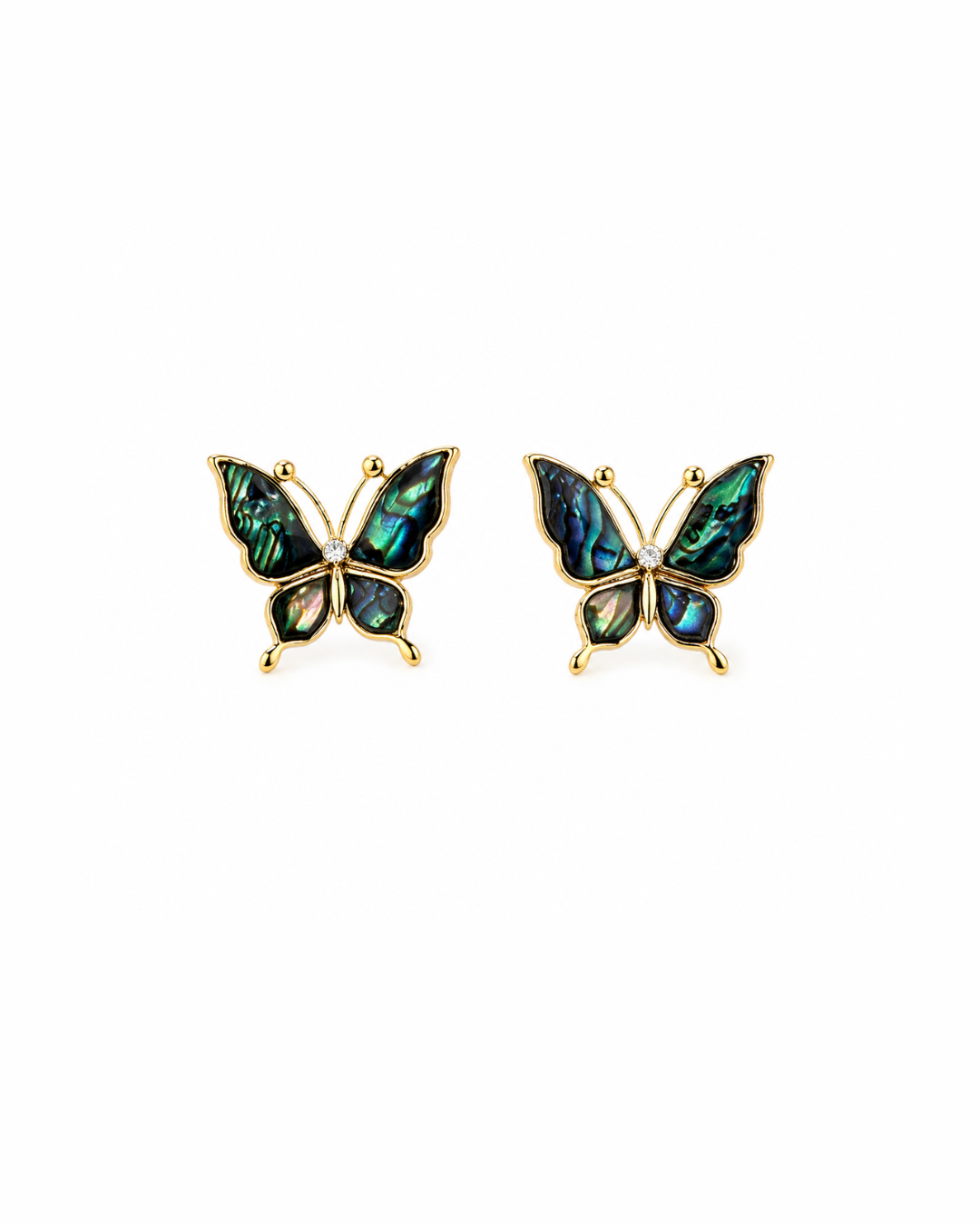 Butterfly zirconia studs