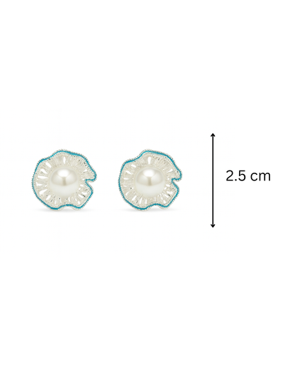 Blue pearl studs