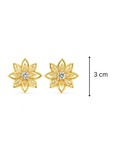 Golden flower studs - Anti Tarnish