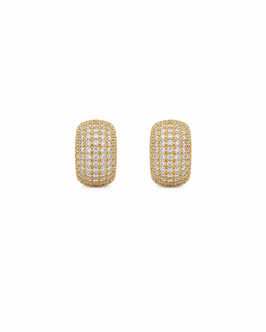 Golden diamond thick hoops