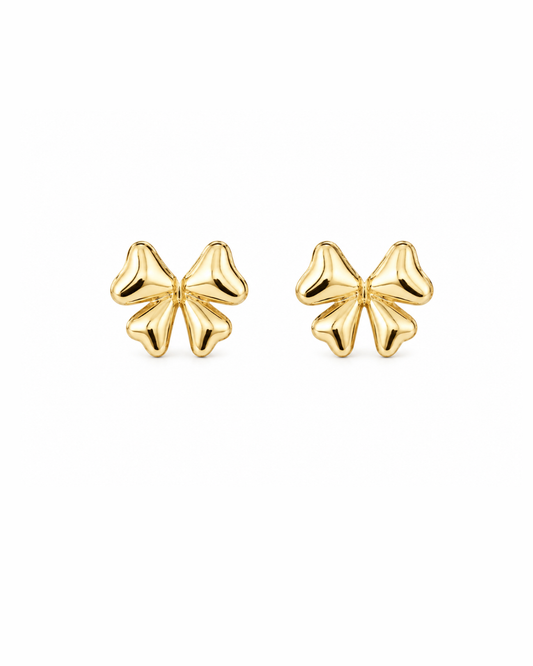 Golden bow studs