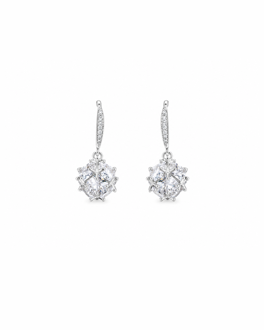 Silver hoop with crystal balls