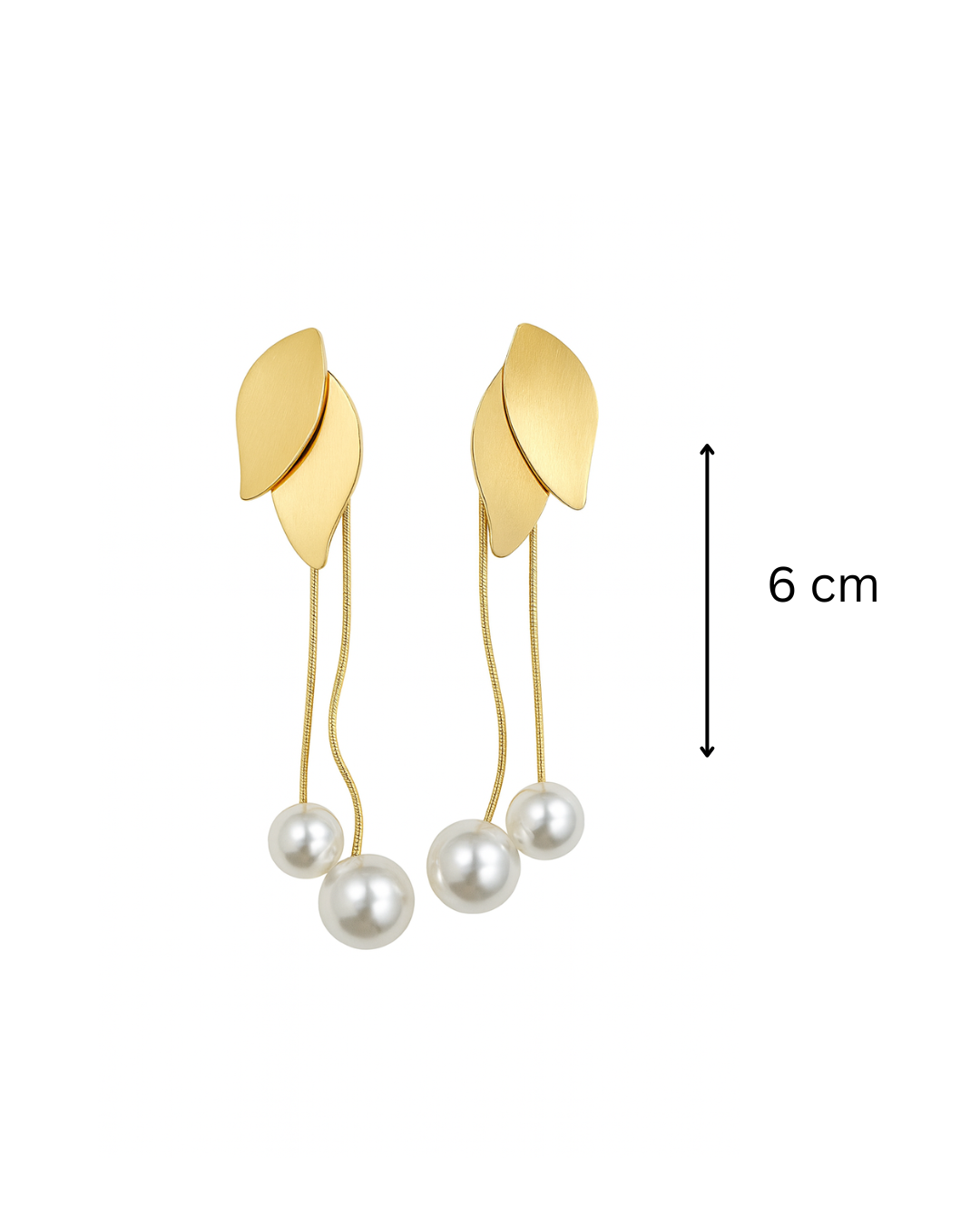 Golden leaf pearl danglers