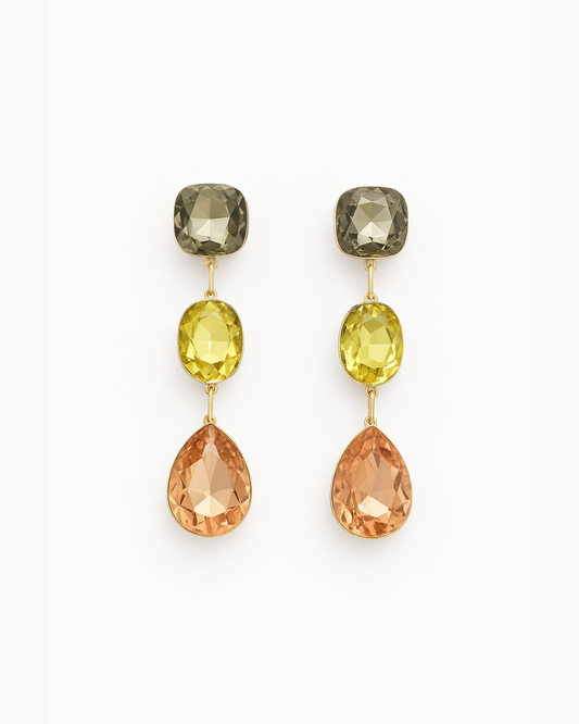 Multicolour stone danglers - Anti tarnish