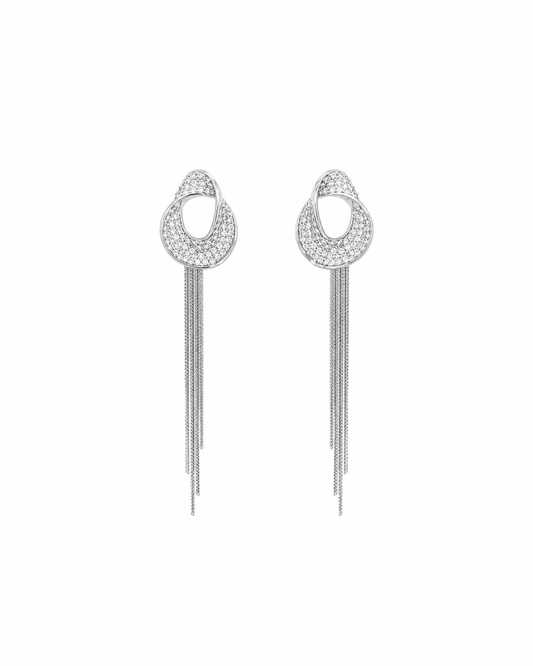 Silver multichain danglers