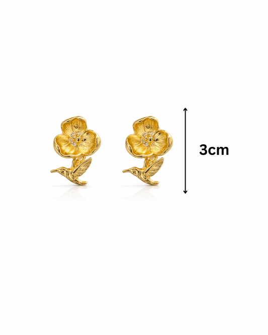 Golden flower with bird