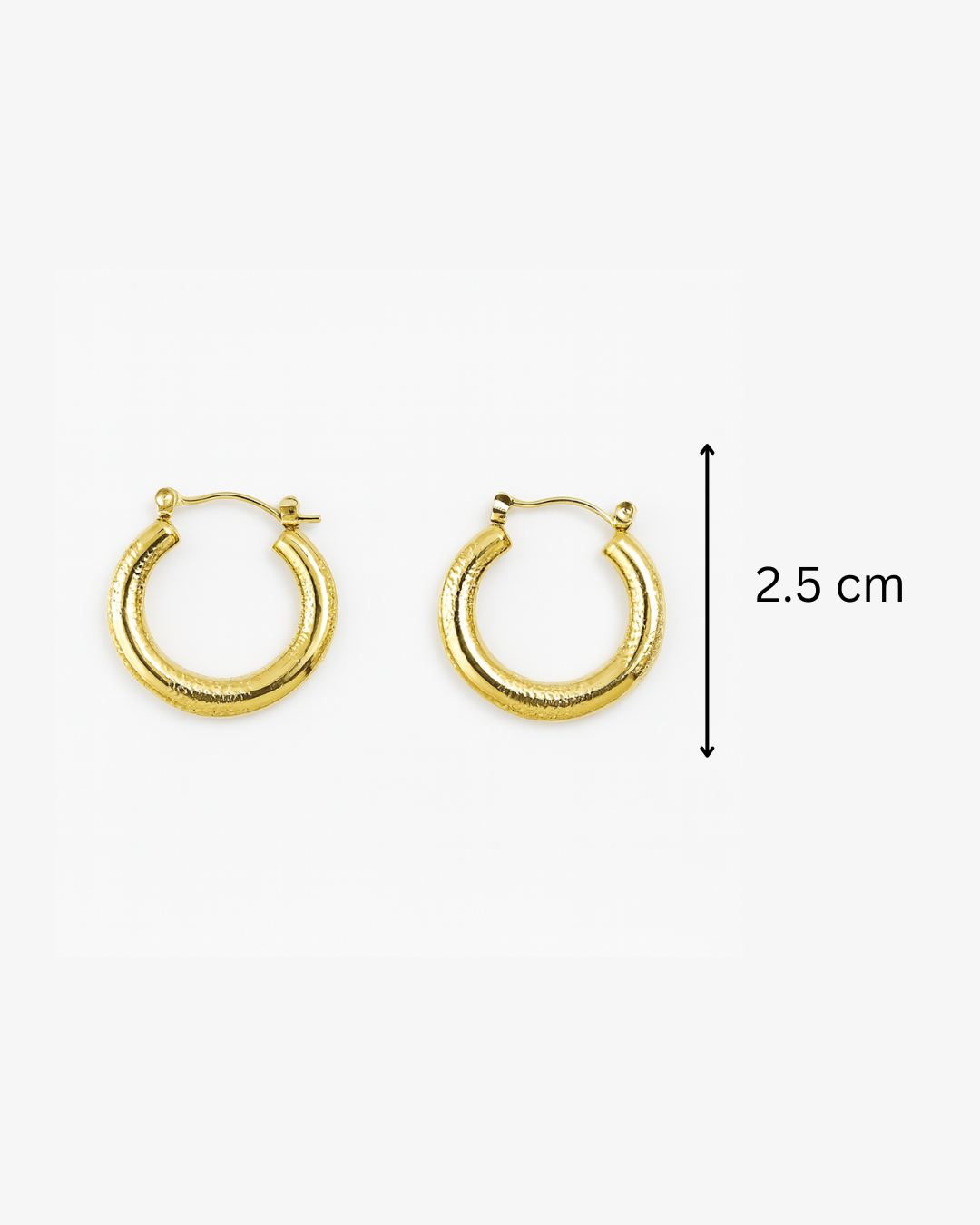 Round textured Hoops - Anti Tarnish