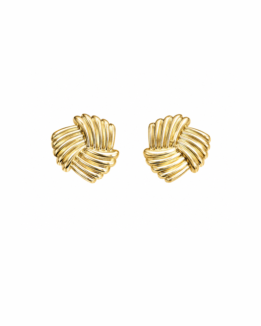 Golden triple fold studs