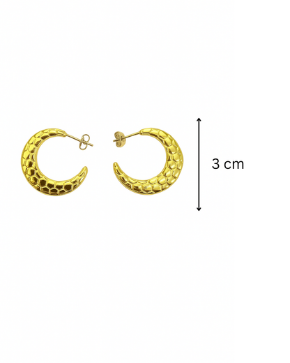 Golden scales hoops - Anti tarnish