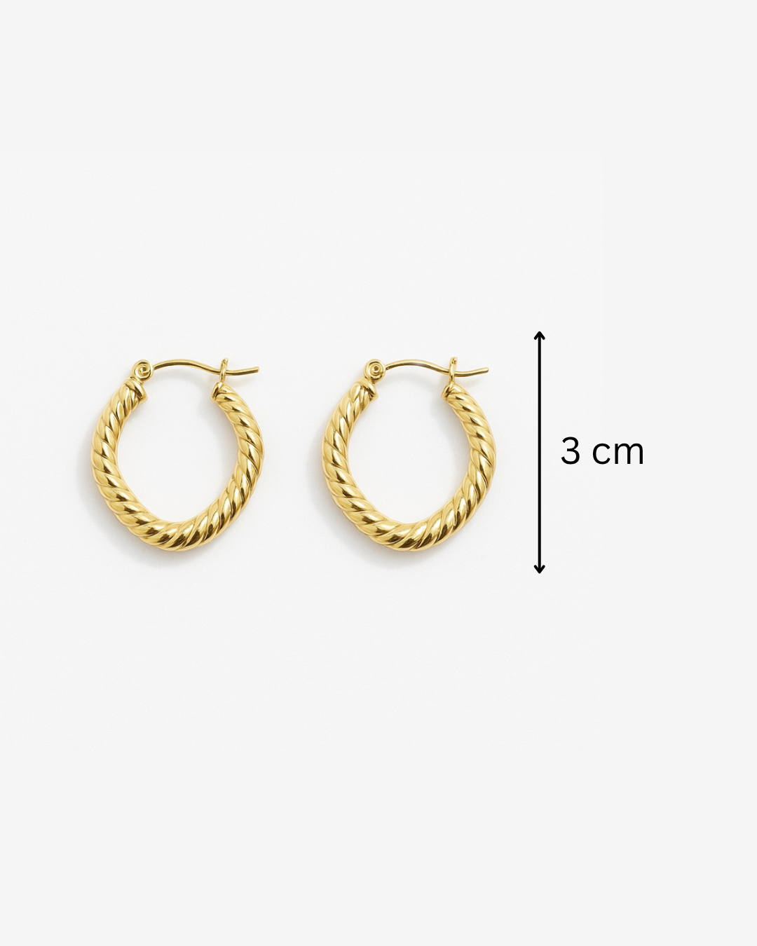 Golden stripped hoops - Anti tarnish