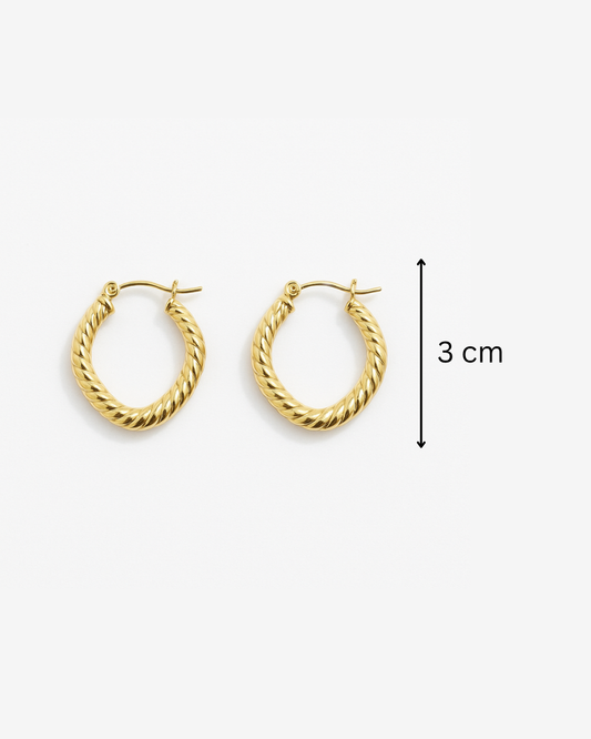 Golden stripped hoops - Anti tarnish