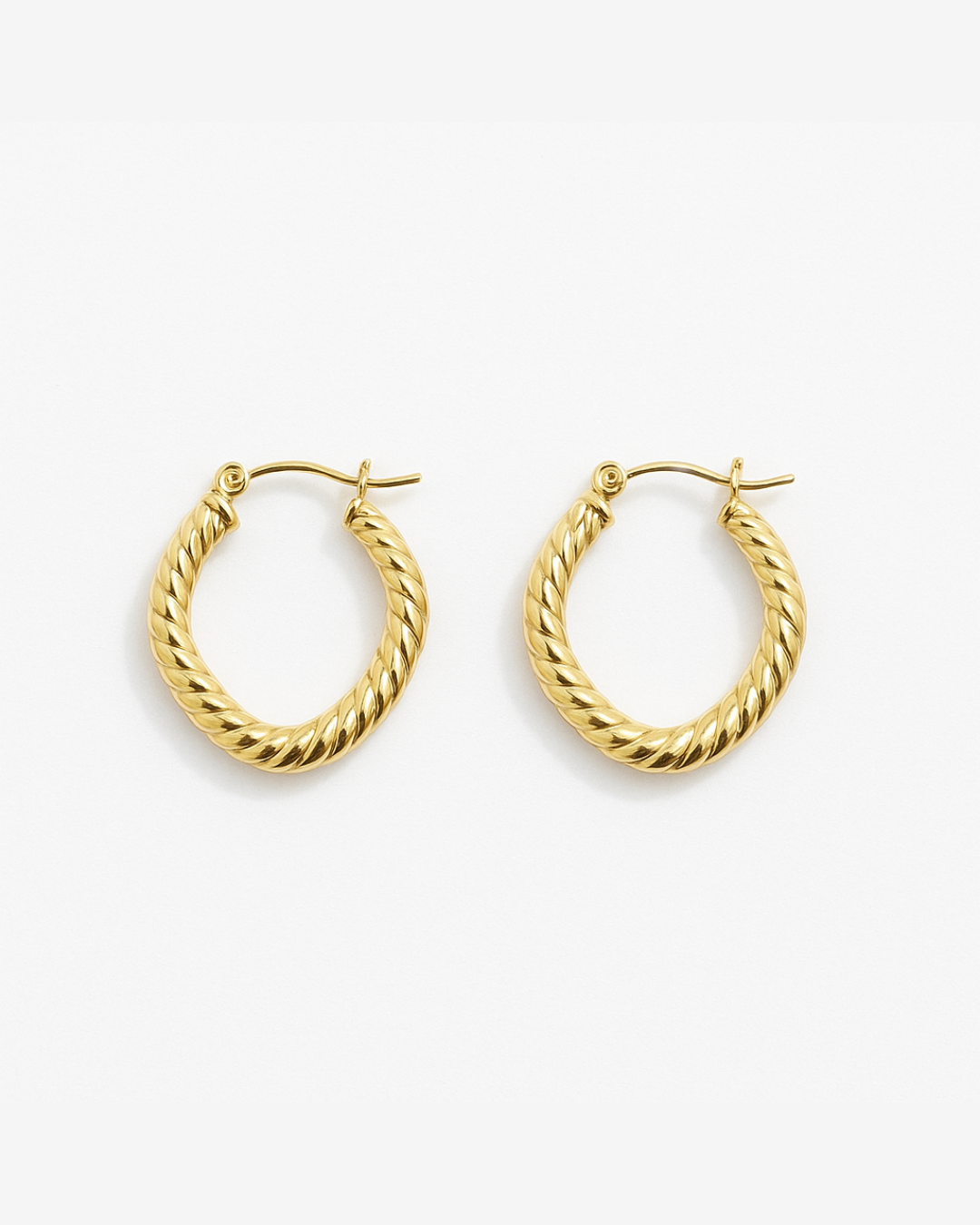 Golden stripped hoops - Anti tarnish