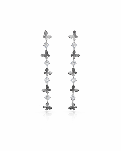 Silver butterfly and stone danglers