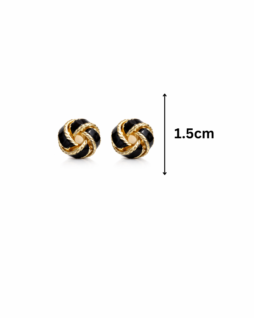 Golden and black button studs
