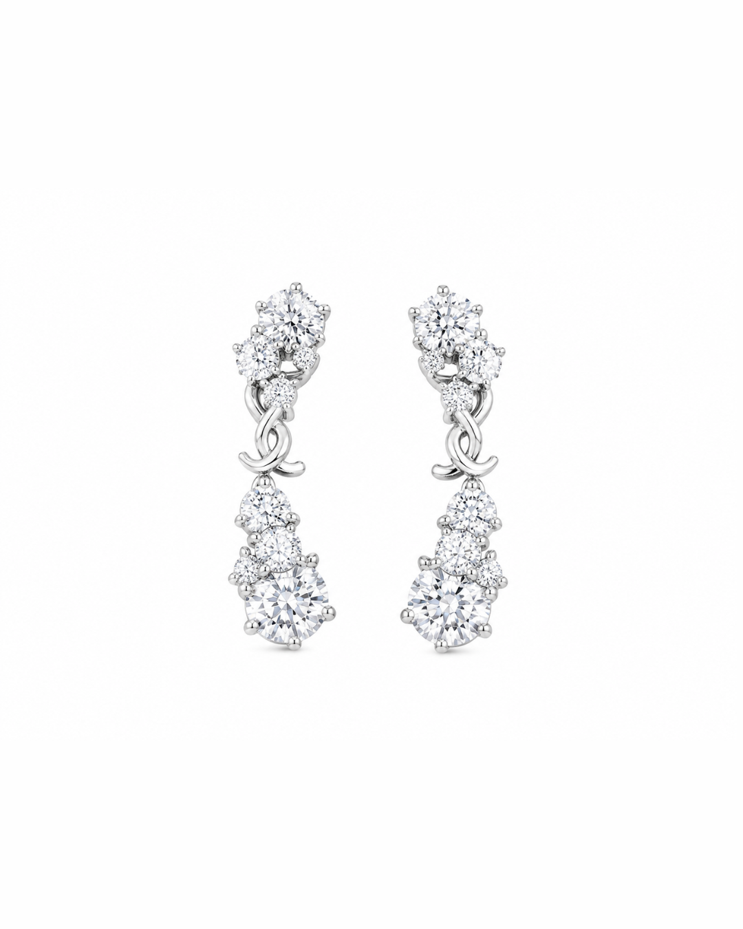 Silver YSL crystal hoops