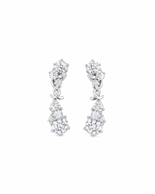 Silver YSL crystal hoops