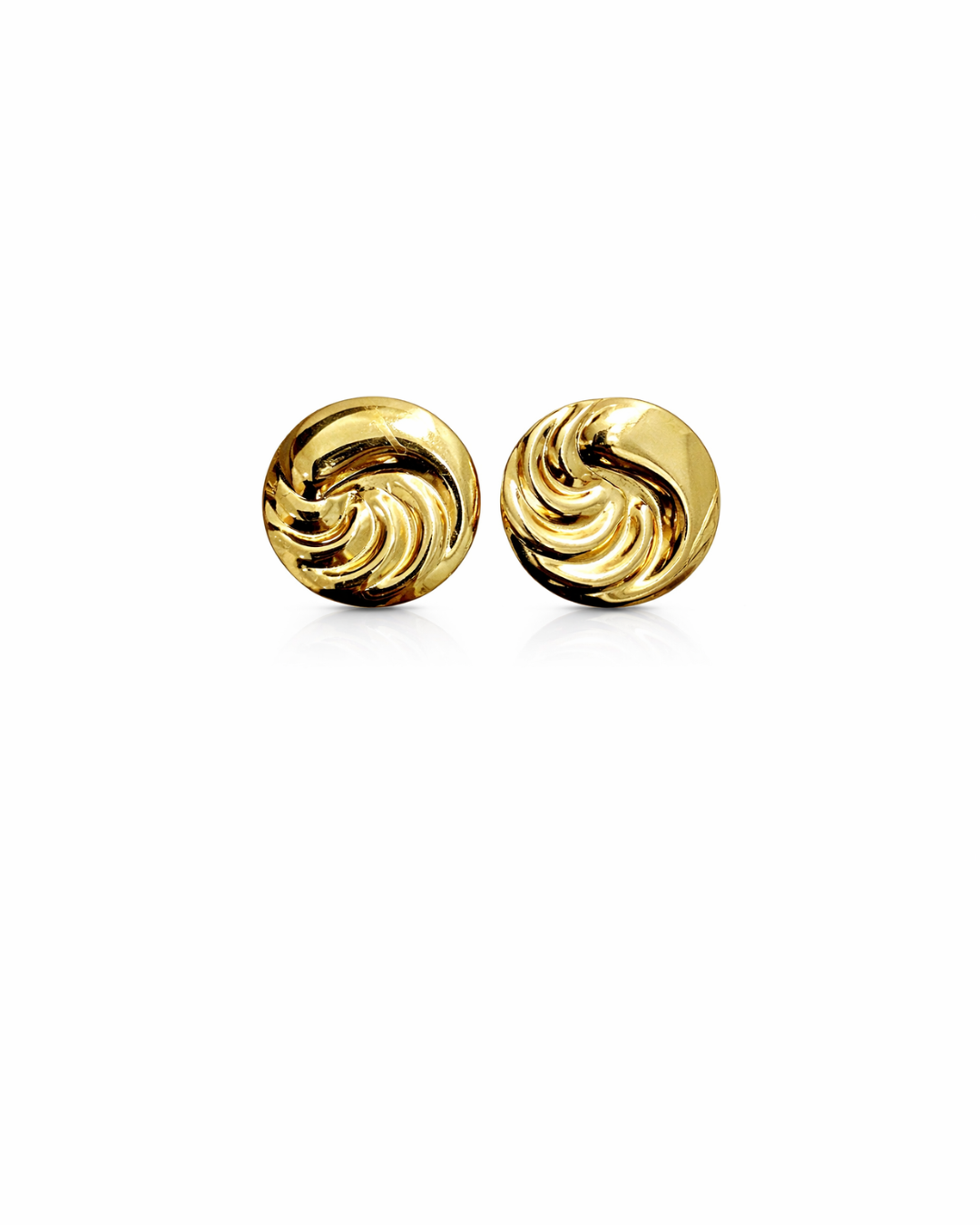 Golden metallic swirl studs