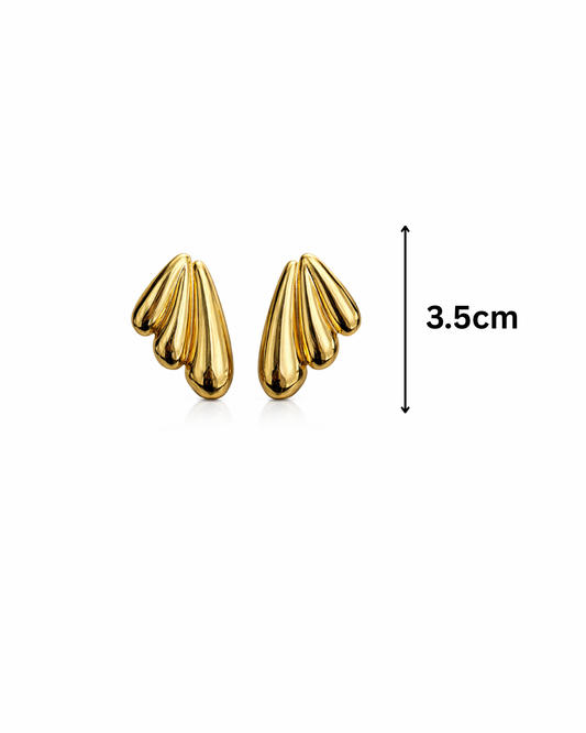 Golden metallic wings studs