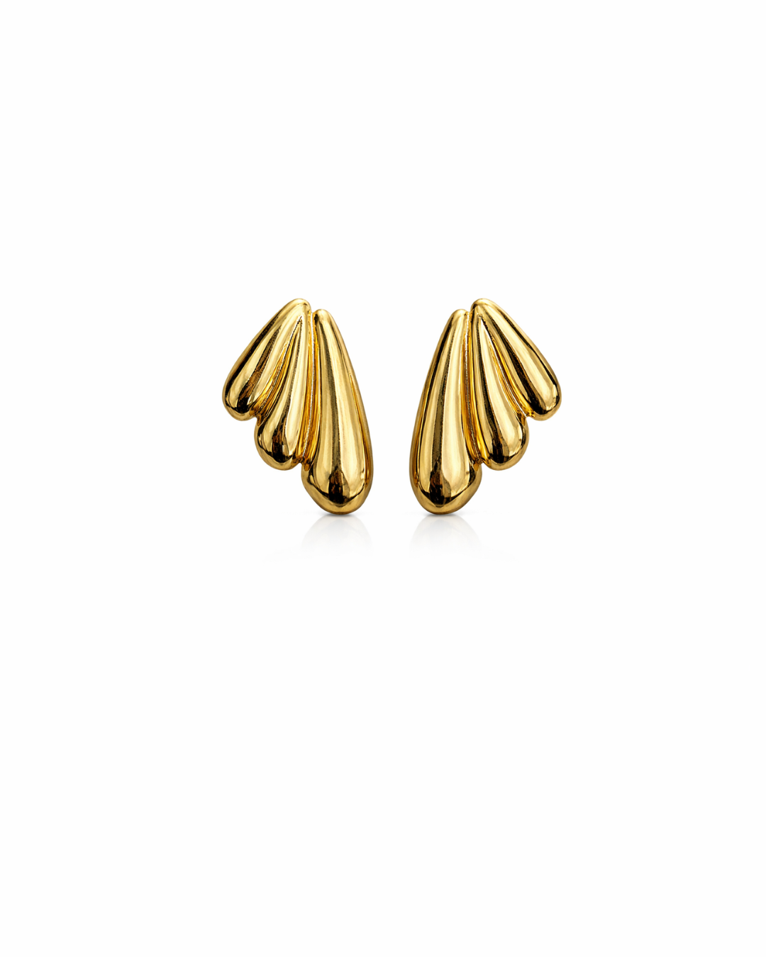 Golden metallic wings studs