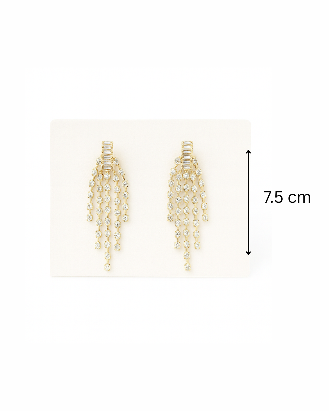 Golden multi stripes stone danglers