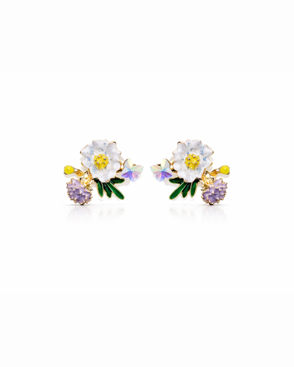 White flower bunch studs