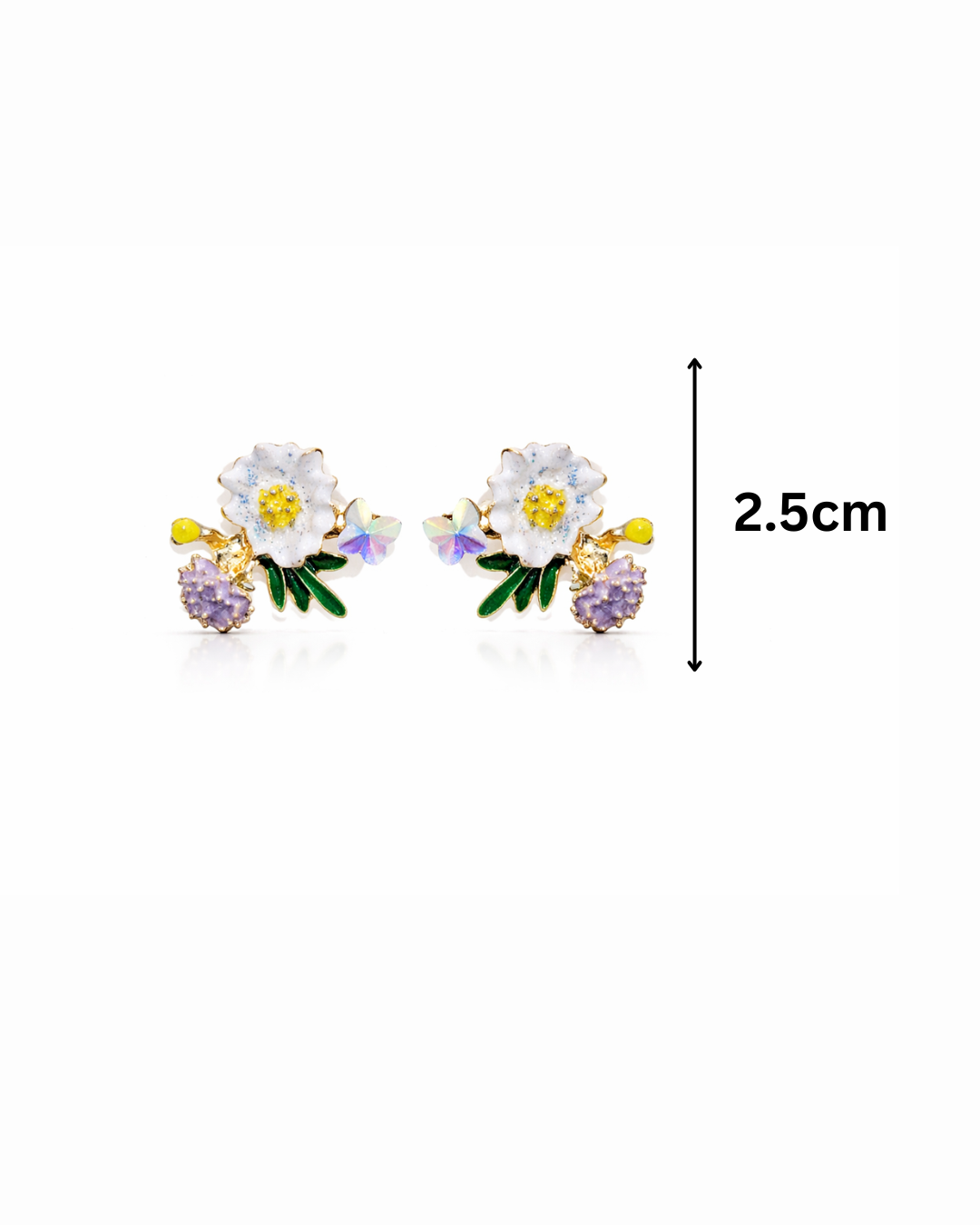 White flower bunch studs
